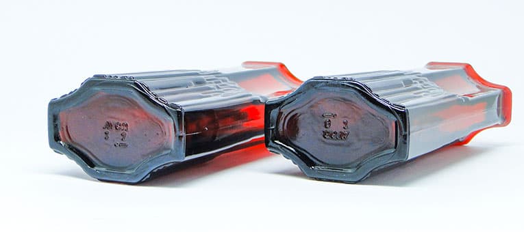 Para wazonów Modernizm, szkło czerwone, Francja, lata 80. - 112212