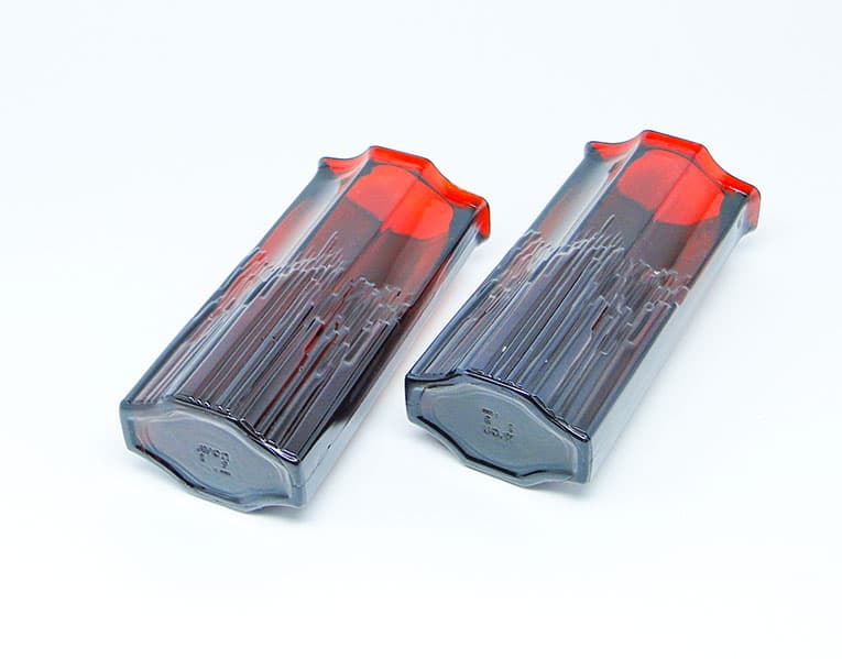 Para wazonów Modernizm, szkło czerwone, Francja, lata 80. - 112215