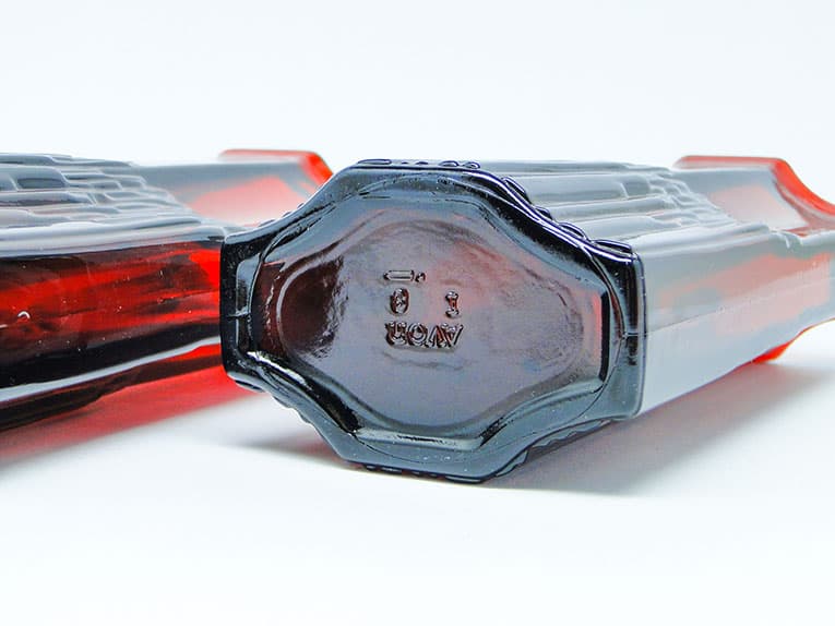 Para wazonów Modernizm, szkło czerwone, Francja, lata 80. - 112214