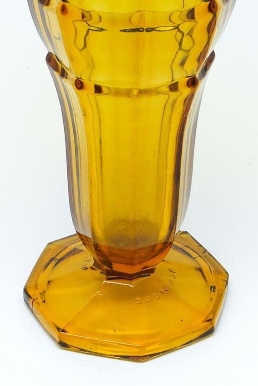 Wazon Art Deco, szkło miodowe, Val Saint Lambert, Belgia, lata 60. - 112317
