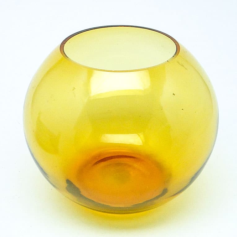 Wazon mid-century modern, szkło żółte, proj. M. Słaboń, Polska, lata 70. - 112353