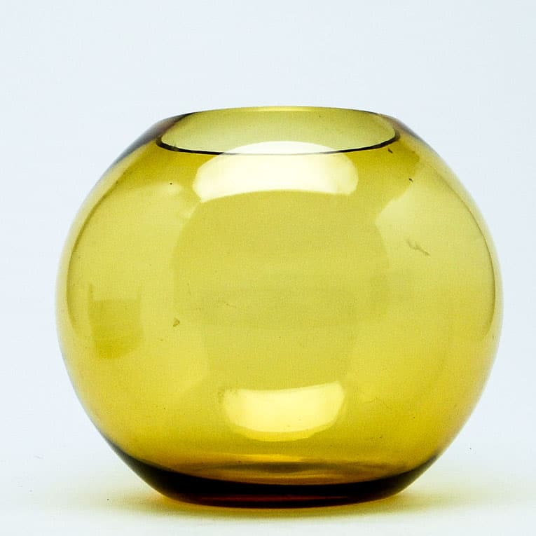 Wazon mid-century modern, szkło żółte, proj. M. Słaboń, Polska, lata 70. - 112351