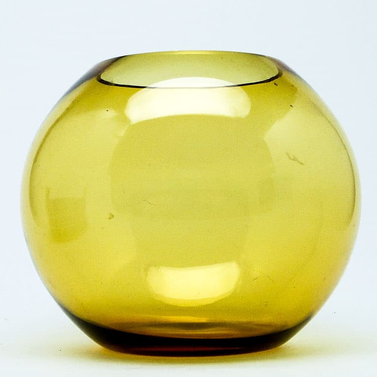 Wazon mid-century modern, szkło żółte, proj. M. Słaboń, Polska, lata 70. - 112350