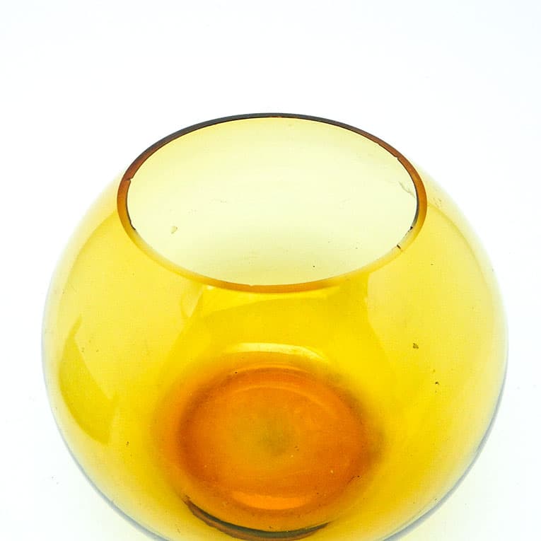 Wazon mid-century modern, szkło żółte, proj. M. Słaboń, Polska, lata 70. - 112354