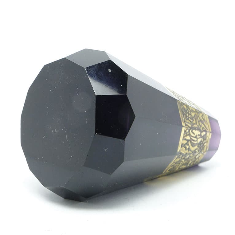 Wazon Art Deco, szkło ametystowe, oroplastyka złocona, Moser, Czechosłowacja, lata 30. - 112390