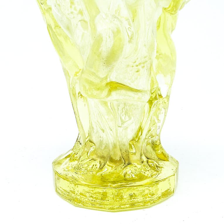 Wazon Winobranie, Art Deco, szkło żółte matowione, proj. F. Pazourka, Czechosłowacja, lata 30. - 112398