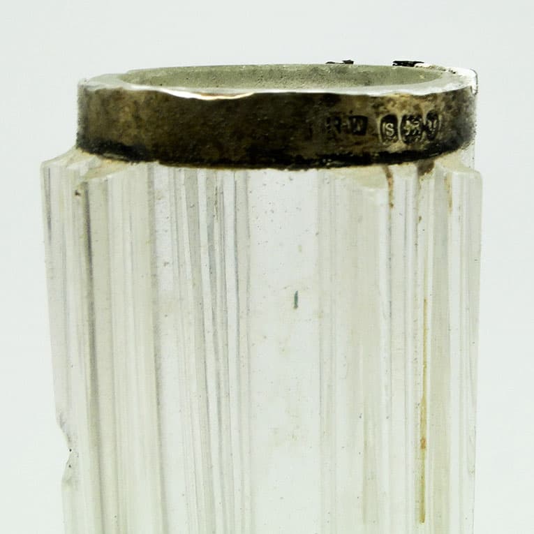 Wazon secesyjny, szkło zielone, srebrne okucie, Wielka Brytania, początek XX w. - 112529