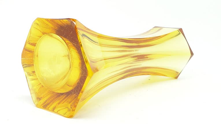Wazon Art Deco, kryształ żółty, proj. J. Hoffmann, Moser, Czechy, lata 30. - 112559
