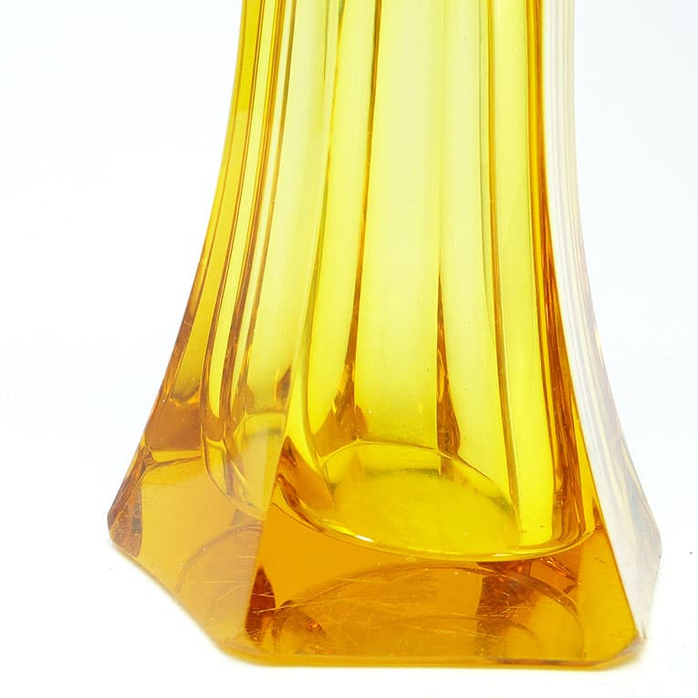Wazon Art Deco, kryształ żółty, proj. J. Hoffmann, Moser, Czechy, lata 30. - 112553