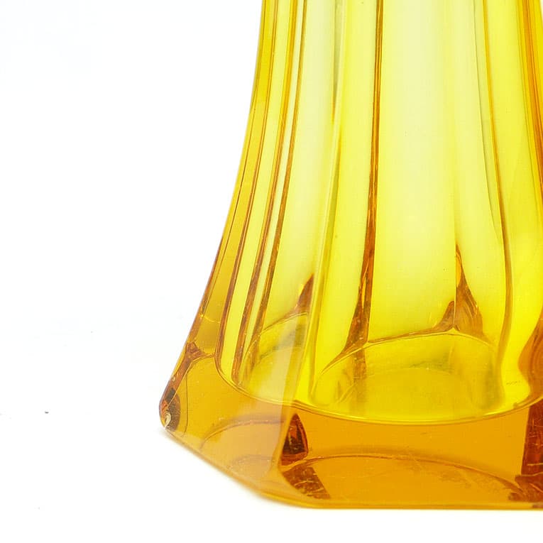 Wazon Art Deco, kryształ żółty, proj. J. Hoffmann, Moser, Czechy, lata 30. - 112556