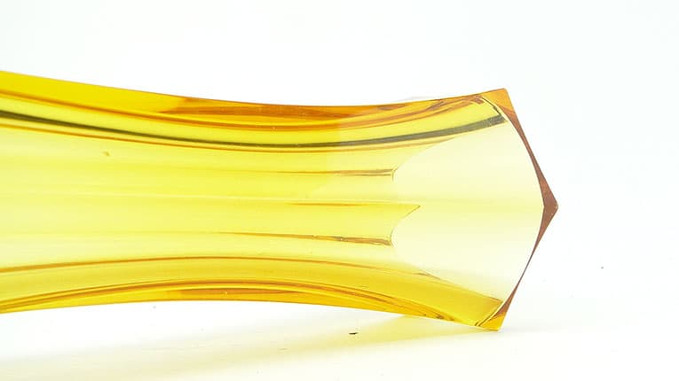 Wazon Art Deco, kryształ żółty, proj. J. Hoffmann, Moser, Czechy, lata 30. - 112558