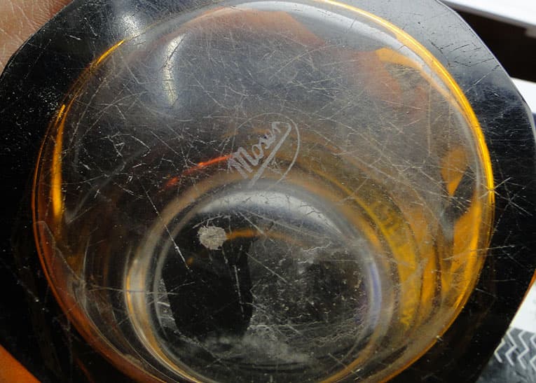 Bomboniera Art Deco, szkło miodowe, oroplastyka, Moser, Bohemia, Czechosłowacja, lata 30. - 112587