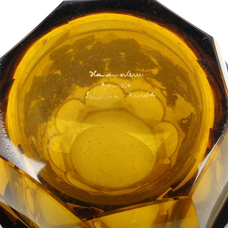 Wazon, kryształ, ręcznie malowany, proj. Kamenický Šenov, Czechy, XIX w. - 112595