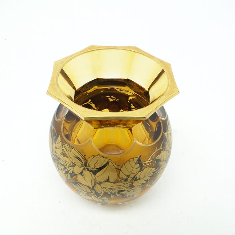 Wazon, kryształ, ręcznie malowany, proj. Kamenický Šenov, Czechy, XIX w. - 112596