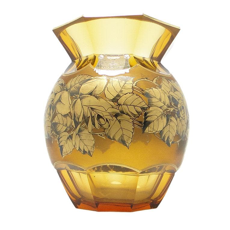 Wazon, kryształ, ręcznie malowany, proj. Kamenický Šenov, Czechy, XIX w.