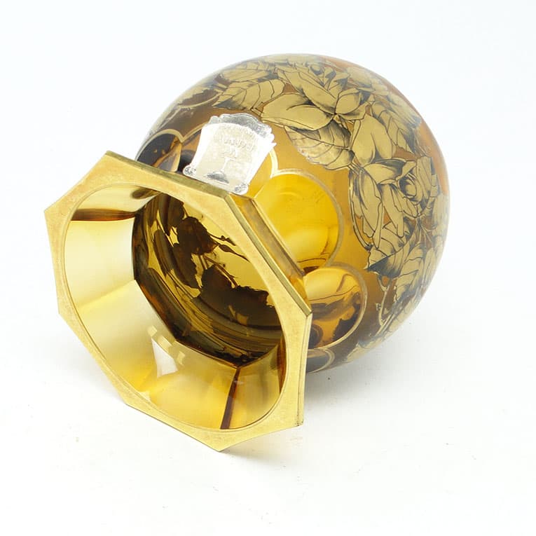 Wazon, kryształ, ręcznie malowany, proj. Kamenický Šenov, Czechy, XIX w. - 112597