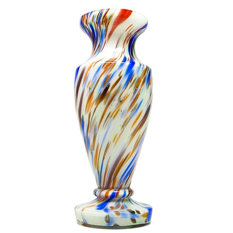 Wazon Art Deco, spatterglass, Bohemia, Czechosłowacja, lata 50.