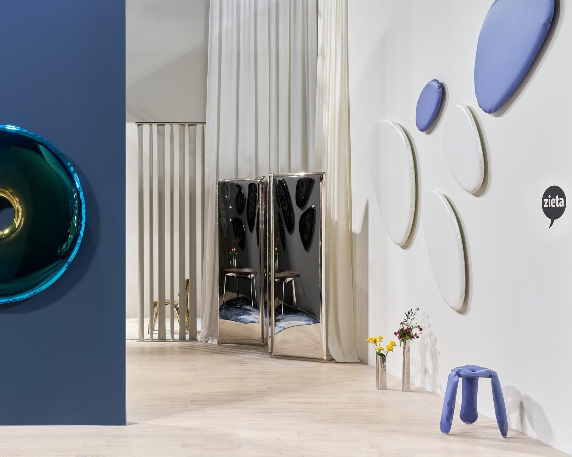 TAFLA O wall mirror blue O4, Zieta Studio - 117165