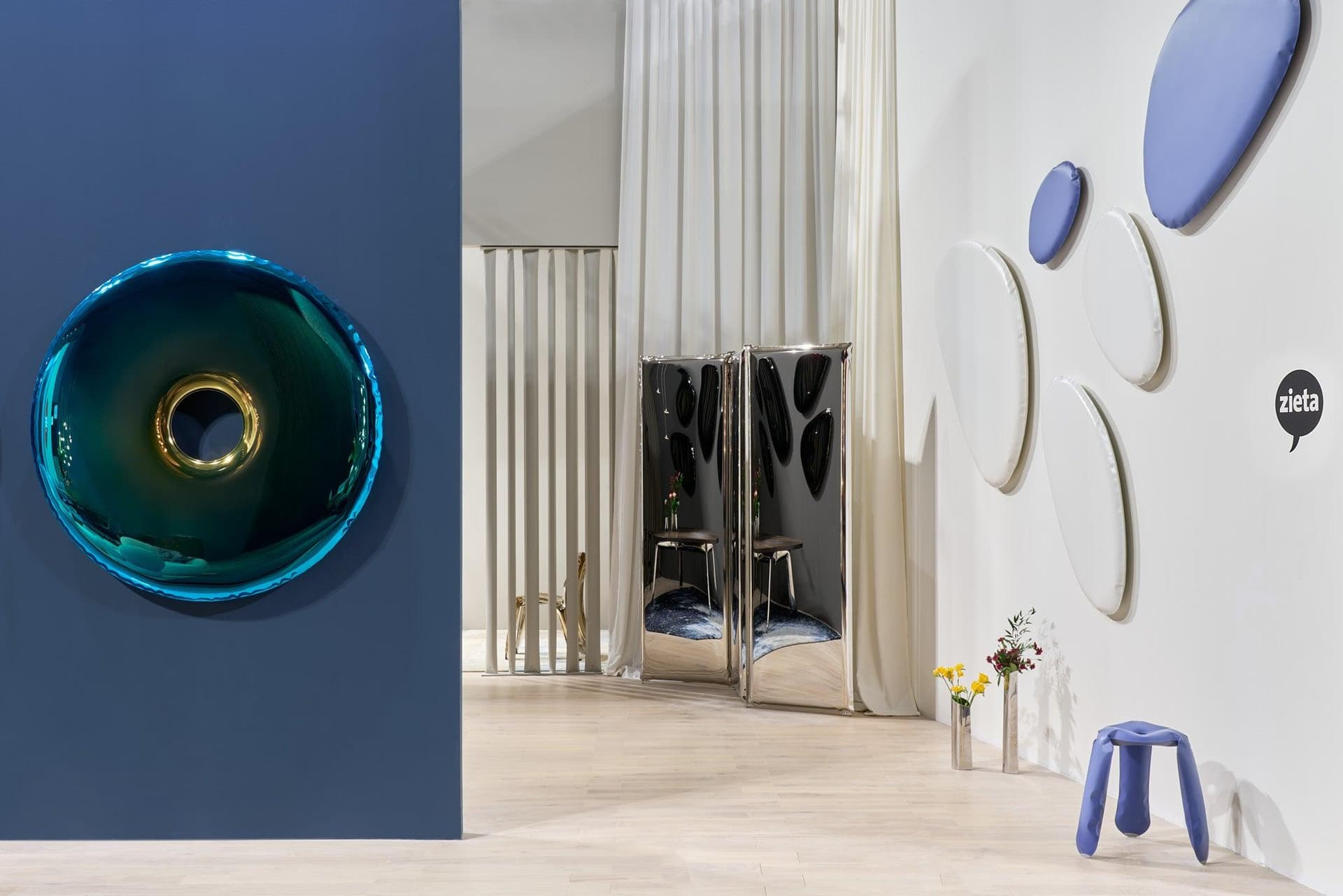 TAFLA O wall mirror blue O3, Zieta Studio - 117154