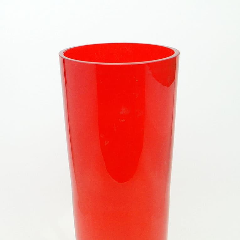 Wazon postmodernistyczny, szkło czerwone, Polska, lata 70. - 112630
