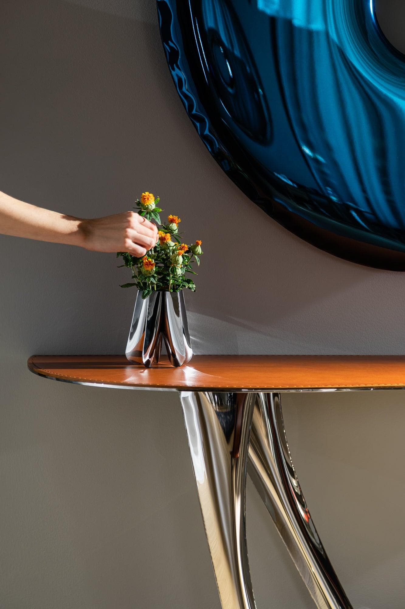 RONDO wall mirror blue 200 cm, Zieta Studio - 117017