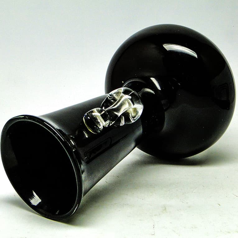 Wazon mid-century modern, szkło czarne, HSG Tarnowiec, Polska, lata 70. - 112694