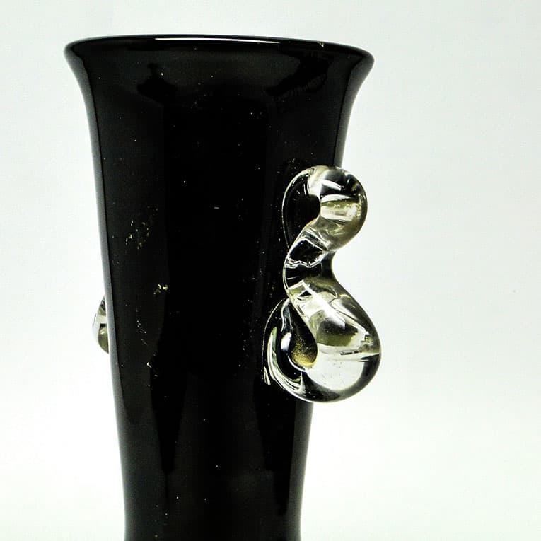 Wazon mid-century modern, szkło czarne, HSG Tarnowiec, Polska, lata 70. - 112693