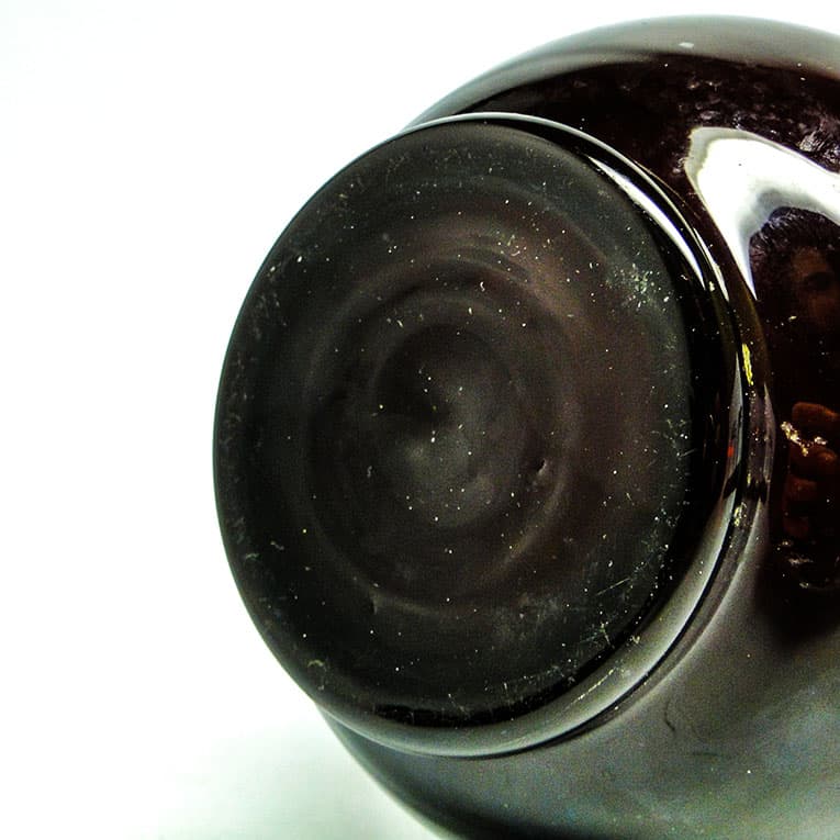 Wazon mid-century modern, szkło czarne, HSG Tarnowiec, Polska, lata 70. - 112696