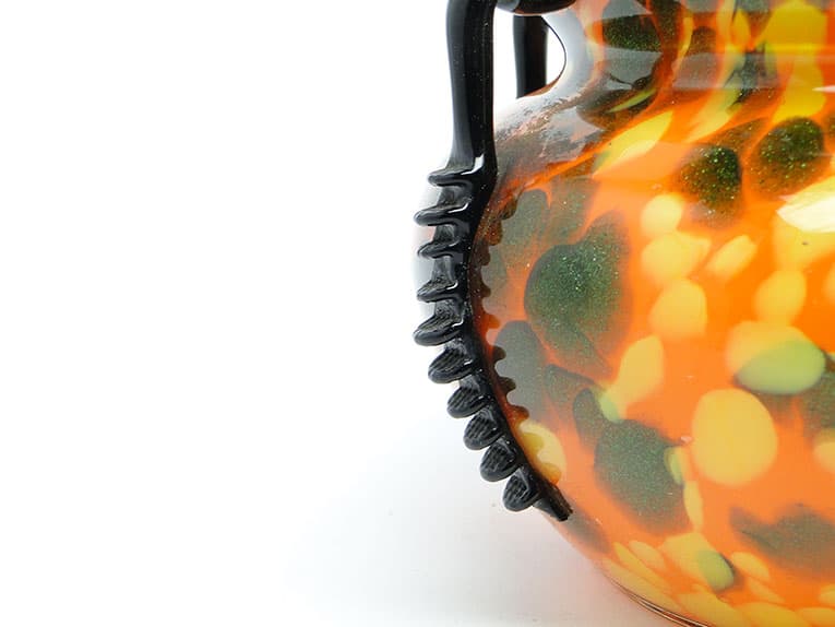 Wazon Art Deco, szkło spatter, Huta Welz, Czechosłowacja, lata 30. - 112720