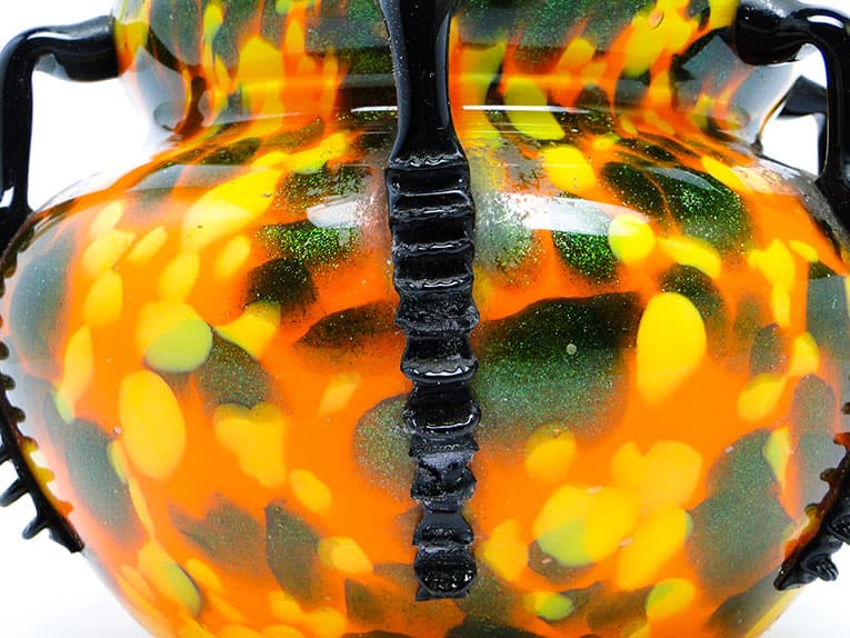 Wazon Art Deco, szkło spatter, Huta Welz, Czechosłowacja, lata 30. - 112724