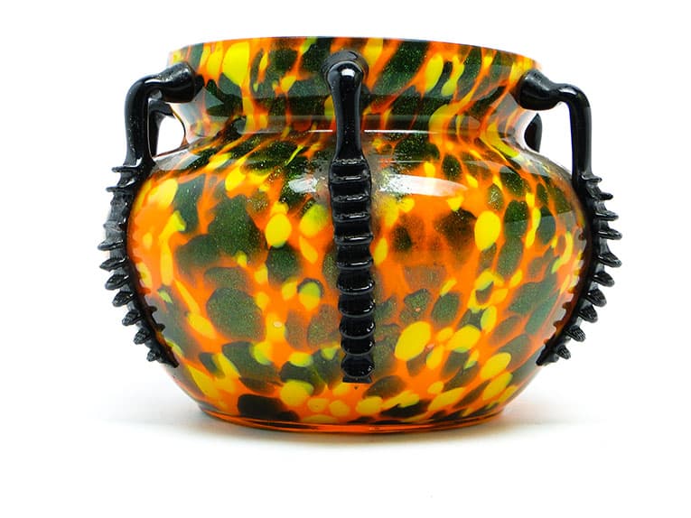 Wazon Art Deco, szkło spatter, Huta Welz, Czechosłowacja, lata 30. - 112725