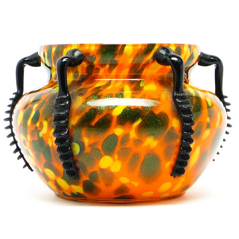 Wazon Art Deco, szkło spatter, Huta Welz, Czechosłowacja, lata 30. - 112716