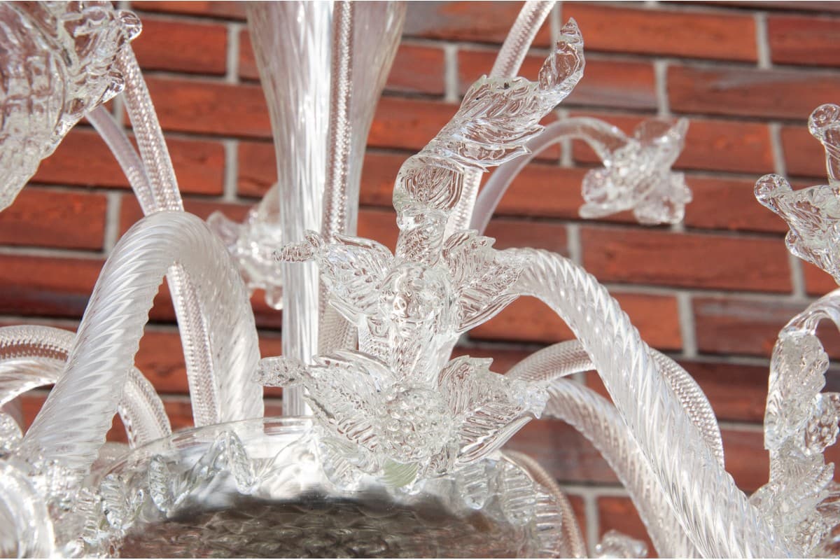 Przezroczysty żyrandol, Murano, Włochy, lata 2000. - 60419