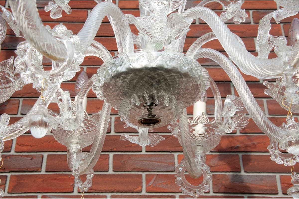 Przezroczysty żyrandol, Murano, Włochy, lata 2000. - 60421