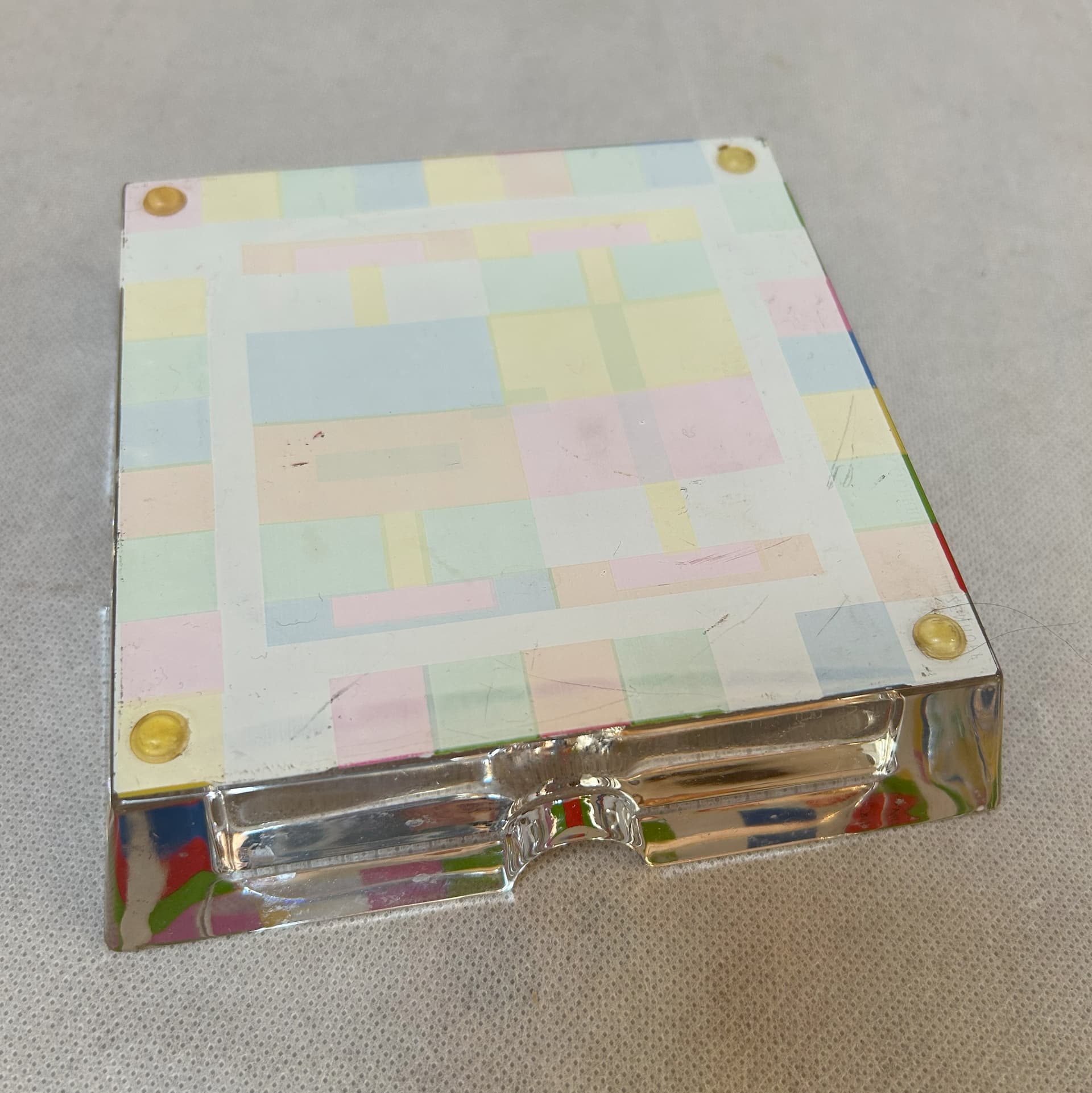 Popielniczka, multikolor, kryształ, proj. A. Guerriero, Ritzenhoff, lata 90. - 112797