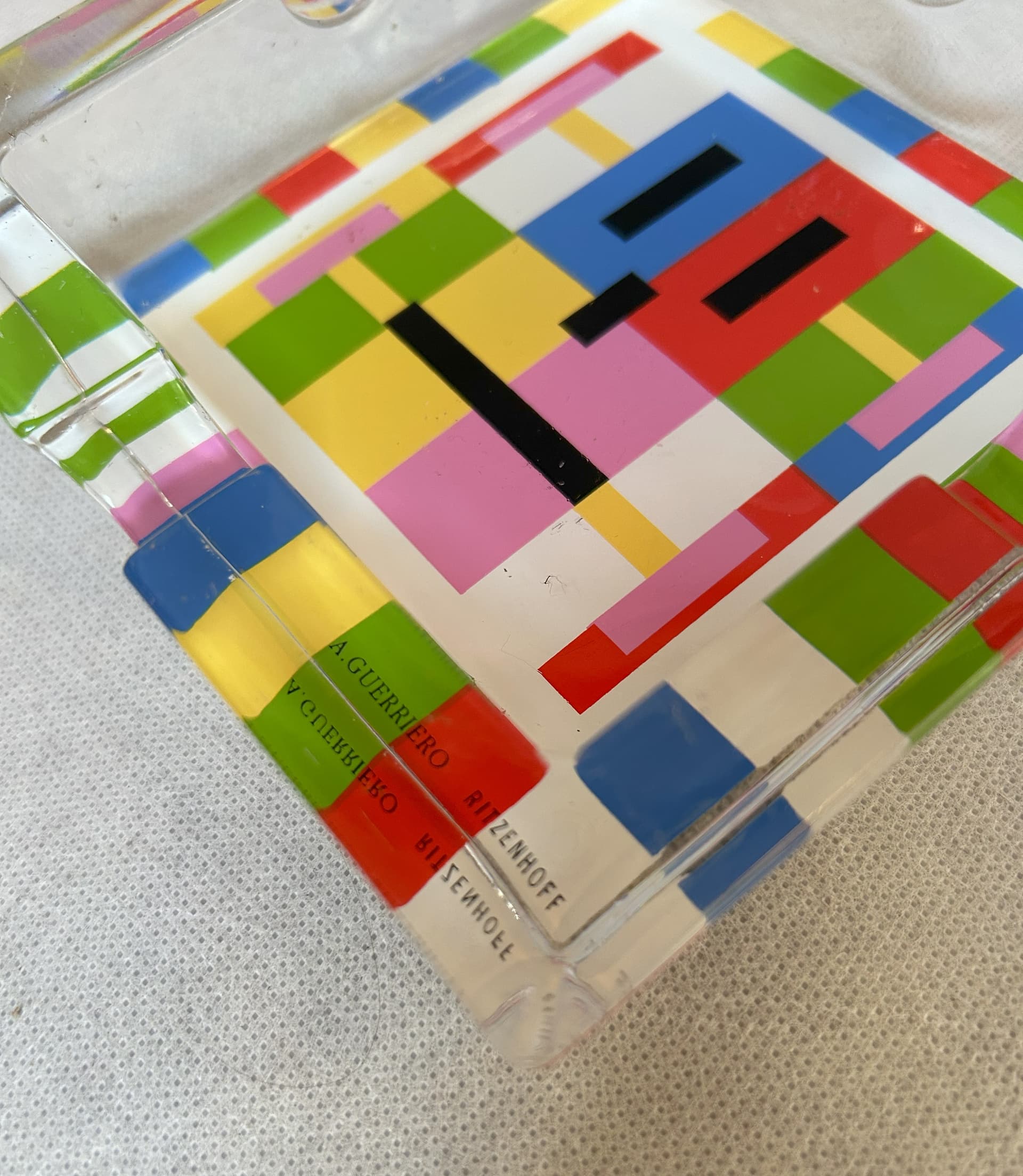 Popielniczka, multikolor, kryształ, proj. A. Guerriero, Ritzenhoff, lata 90. - 112795