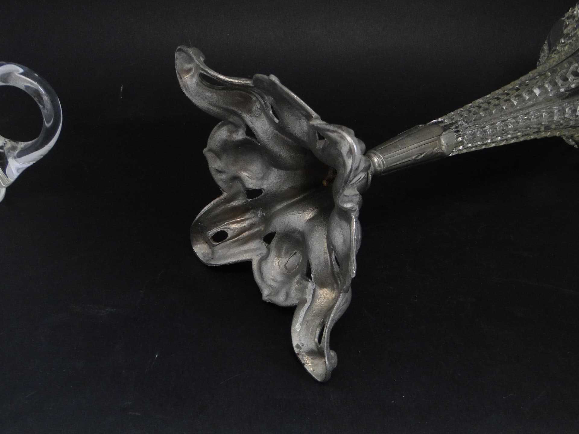 Wazon Art Nouveau, szkło prasowane cyna, Francja, początek XX w. - 112826