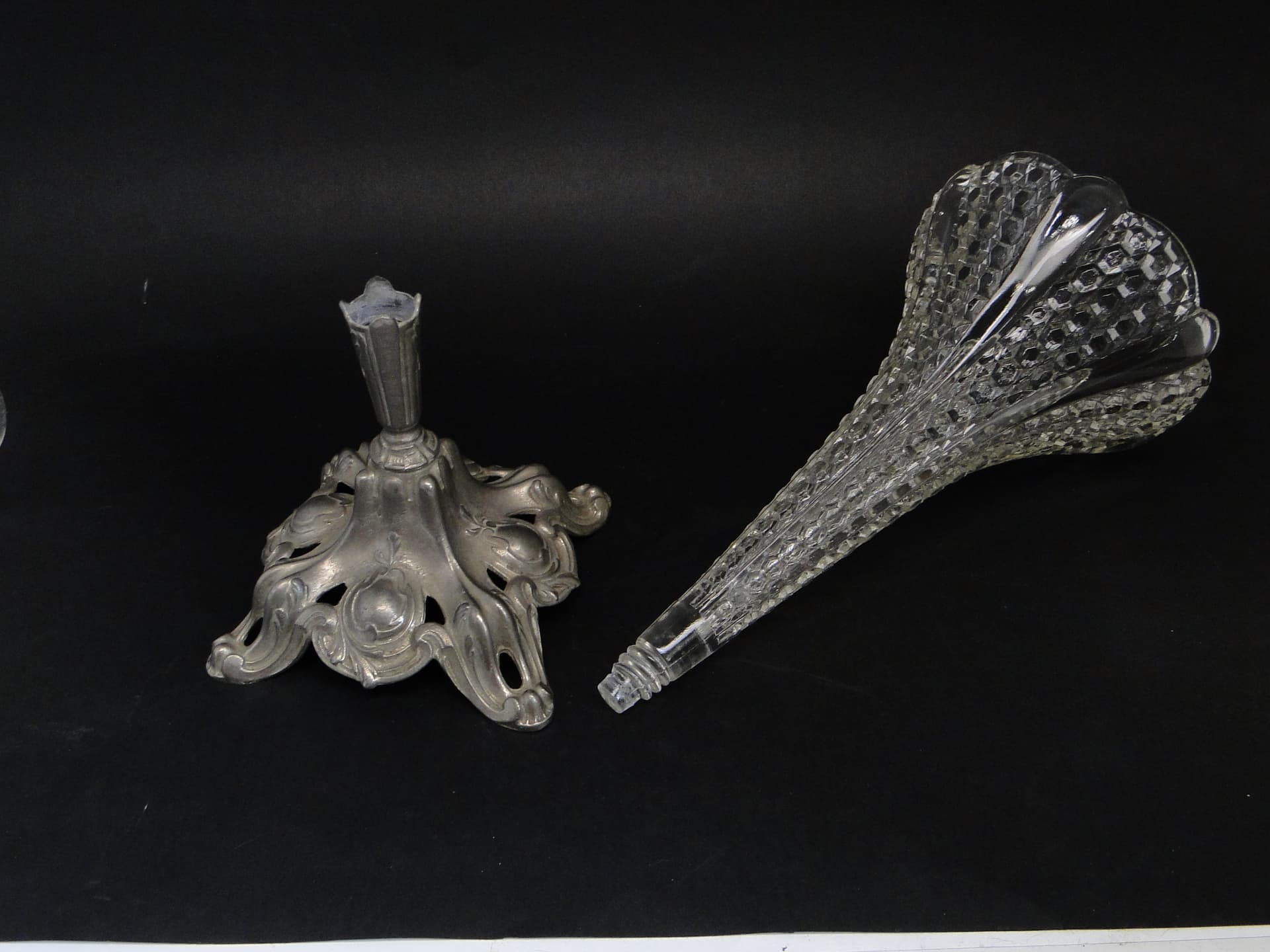 Wazon Art Nouveau, szkło prasowane cyna, Francja, początek XX w. - 112824