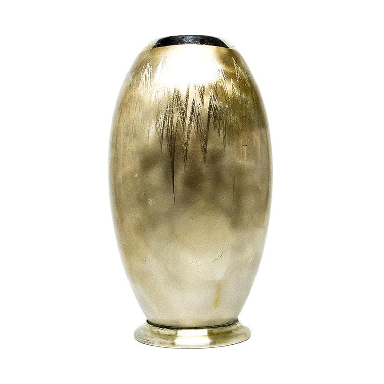 Wazon Ikora, Art Deco, mosiądz srebrzony, WMF, Niemcy, lata 30.