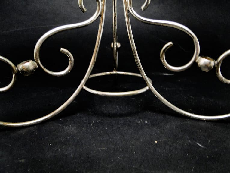 Wazon flet secesja, mosiądz srebrzony szkło, Wielka Brytania, początek XX w. - 112916