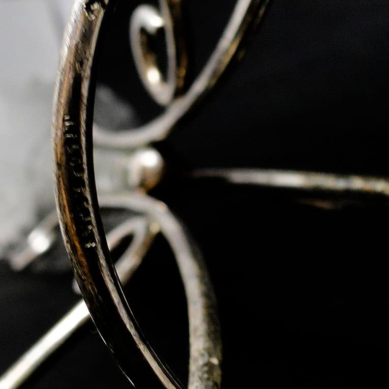 Wazon flet secesja, mosiądz srebrzony szkło, Wielka Brytania, początek XX w. - 112919