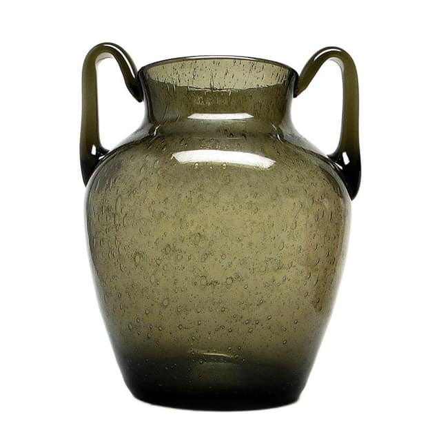 Wazon Postmodernizm, szkło oliwkowe antico, proj. Z. Horbowy, Polska, lata 70. - WYMIARY