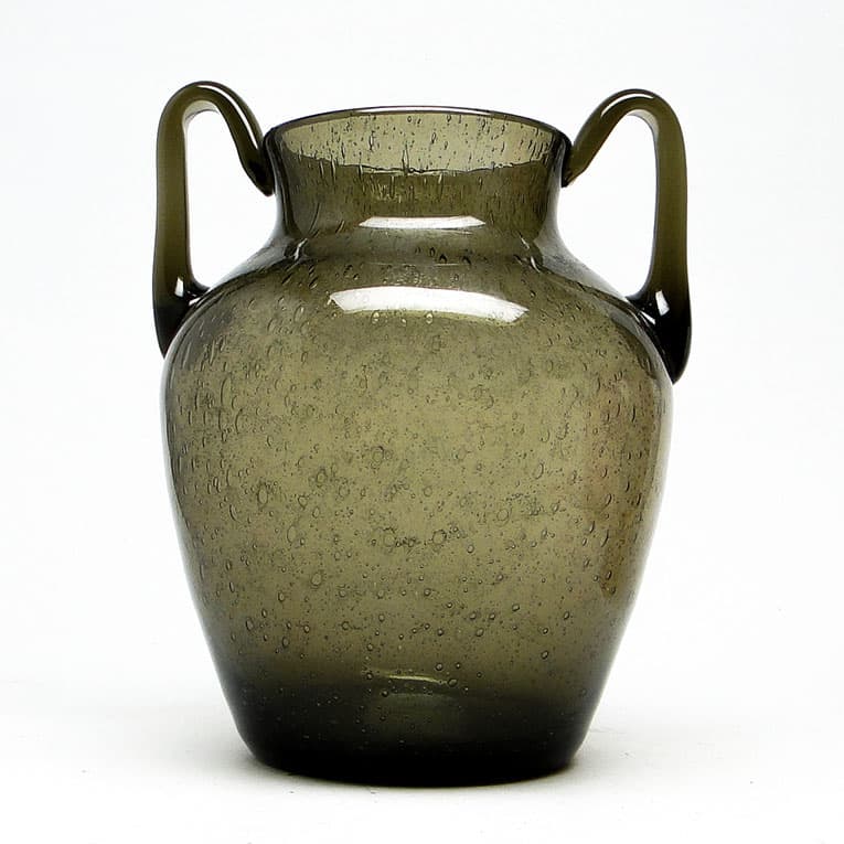 Wazon Postmodernizm, szkło oliwkowe antico, proj. Z. Horbowy, Polska, lata 70. - 112948