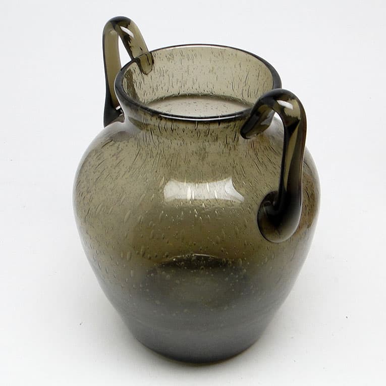 Wazon Postmodernizm, szkło oliwkowe antico, proj. Z. Horbowy, Polska, lata 70. - 112952