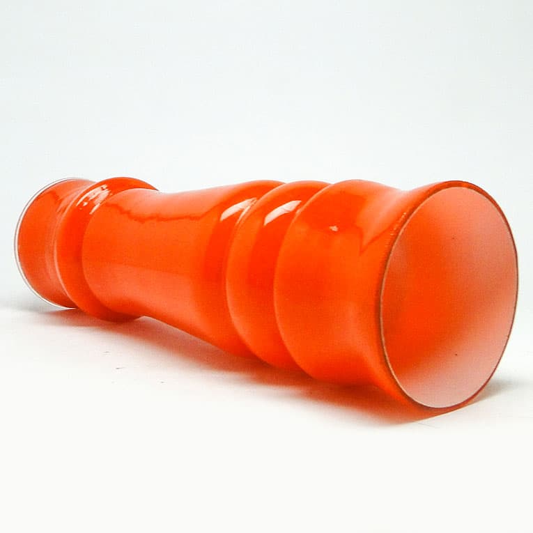 Wazon mid-century modern, szkło pomarańczowe, Huta Laura, Polska, lata 70. - 112978