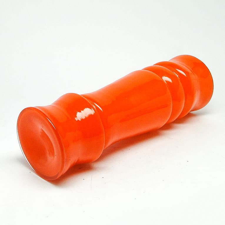 Wazon mid-century modern, szkło pomarańczowe, Huta Laura, Polska, lata 70. - 112977