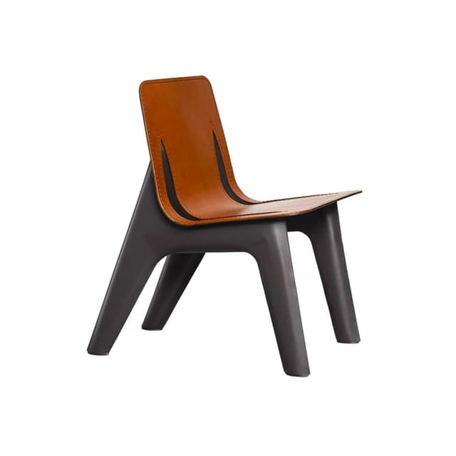 Krzesło J-CHAIR skóra koniakowa, szary, aluminium, Zieta Studio - WYMIARY