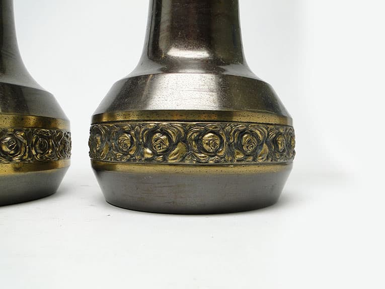 para amfor Art Nouveau, mosiądz patynowany, Francja, początek XX w. - 112993