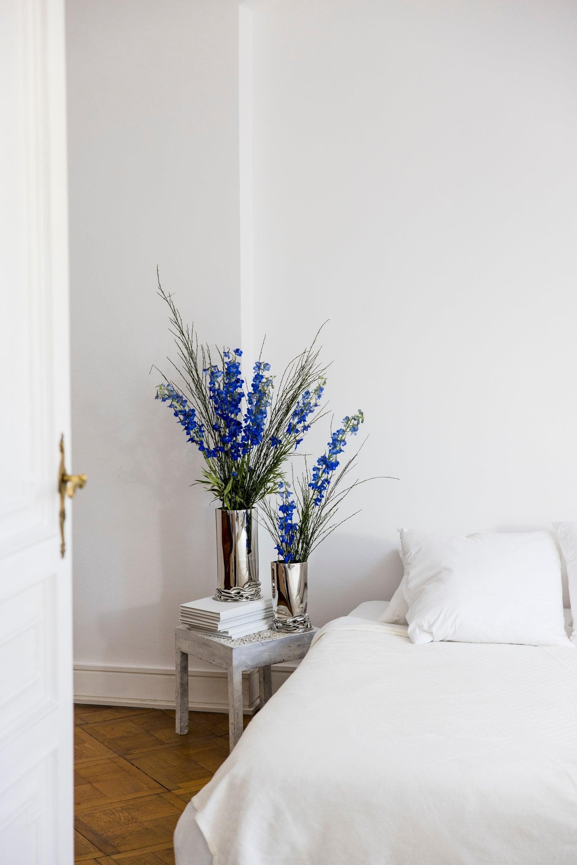 Wazon CRASH stalowy, srebrny, 35 cm, Zieta Studio - 116733