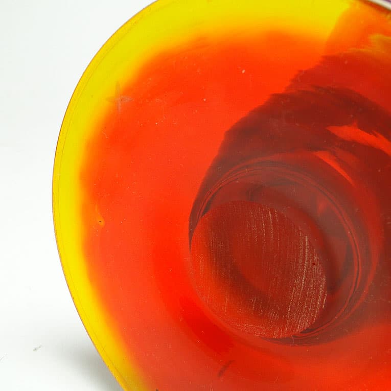 Wazon Modernizm, szkło pomarańczowe, proj. J. Słuczan-Orkusz, Polska, lata 70. - 113086